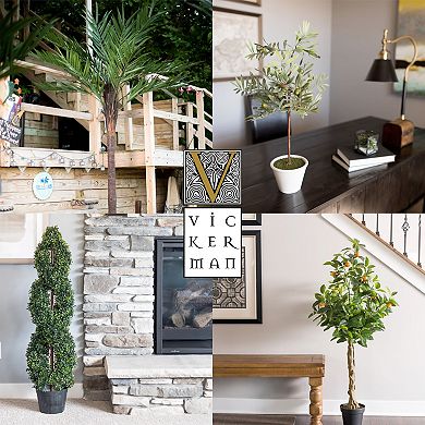 Vickerman 52" Artificial Green and Yellow Real Touch Dracaena Tree