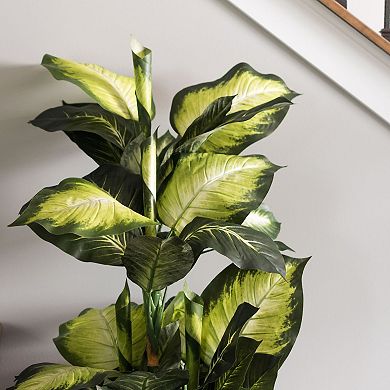 Vickerman 40" Artificial Green and White Dieffenbachia Plant