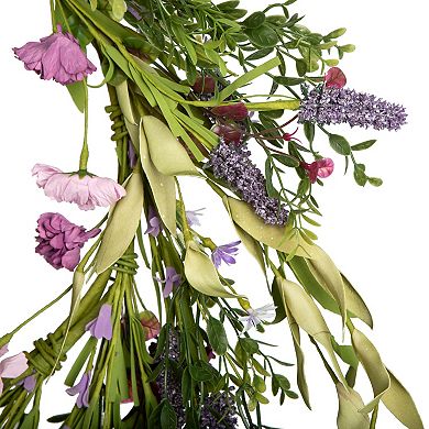 Vickerman 24" Artificial Purple Lilac Wild Flower Wreath