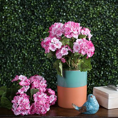 Vickerman 19 5" Artificial Light Pink Geranium Bush.