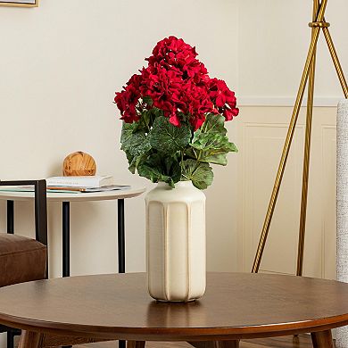 Vickerman 19 5" Artificial Light Pink Geranium Bush.
