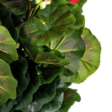 Vickerman 17.5" Artificial Red Polyester Geranium Bush