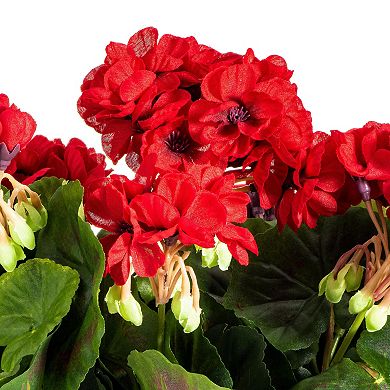 Vickerman 17.5" Artificial Red Polyester Geranium Bush
