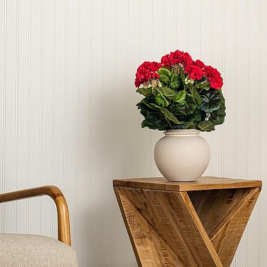 Vickerman 17.5" Artificial Red Polyester Geranium Bush