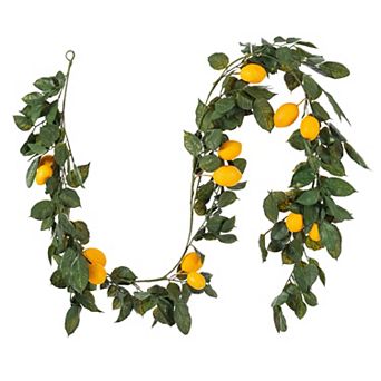 Vickerman 6' Artificial Green and Yellow Salal Leaf Lemon Garland