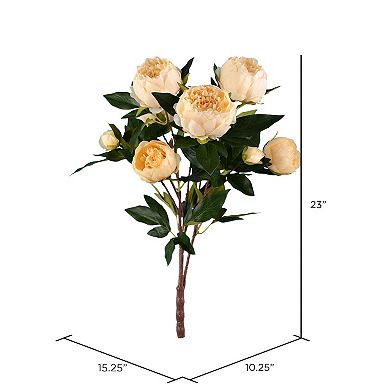 Vickerman 23" Artificial Beige Peony Spray.