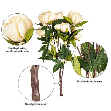 Vickerman 23" Artificial Beige Peony Spray.
