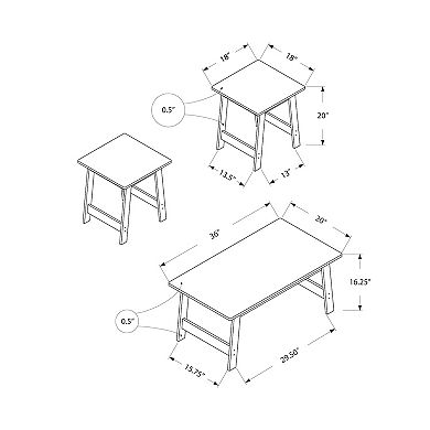 Monarch Transitional Coffee & End Table 3-piece Set