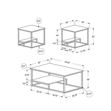 Monarch Contemporary Coffee & End Table 3-piece Set