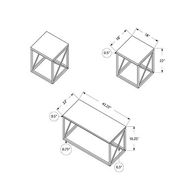 Monarch X-Frame Coffee & End Table 3-piece Set