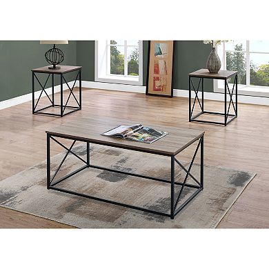 Monarch X-Frame Coffee & End Table 3-piece Set