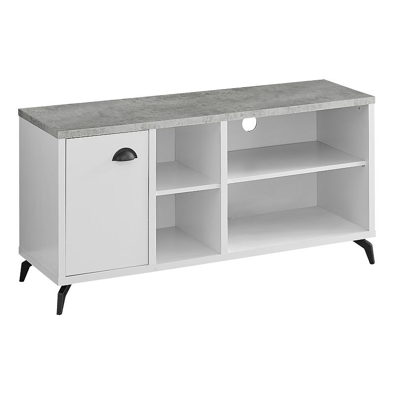 UPC 680796042745 product image for Monarch Contemporary Farmhouse TV Stand, White Gray | upcitemdb.com