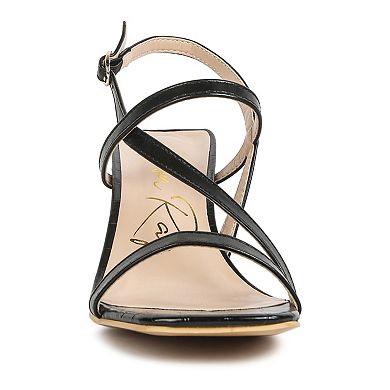 London Rag Women's Block Heel Textured Sandals