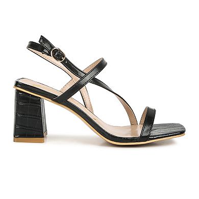 London Rag Women's Block Heel Textured Sandals