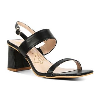 London Rag Women's Block Heel Elastic Gusset Sandals