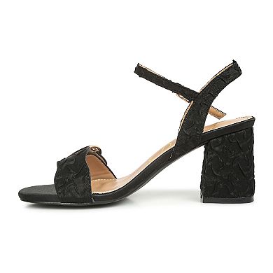 London Rag Chaplet Women's Block Heel Dress Sandals