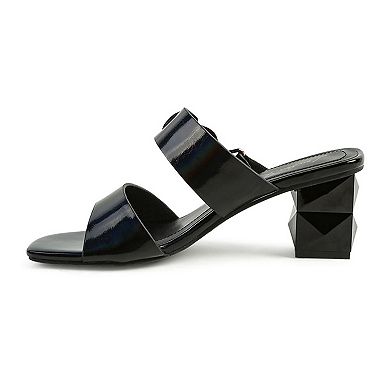 London Rag Hookup Women's Block Heel Slide Sandals