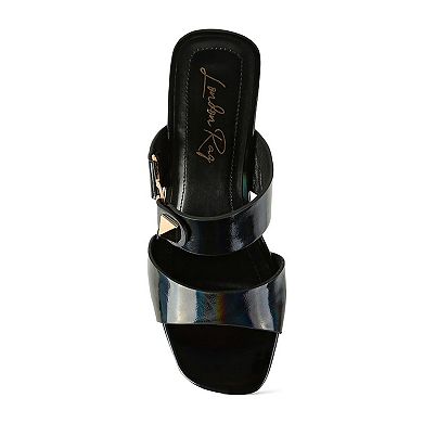 London Rag Hookup Women's Block Heel Slide Sandals