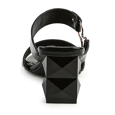 London Rag Hookup Women's Block Heel Slide Sandals