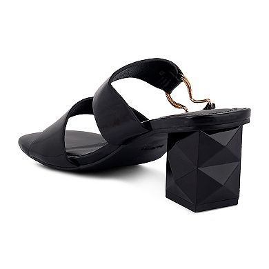 London Rag Hookup Women's Block Heel Slide Sandals