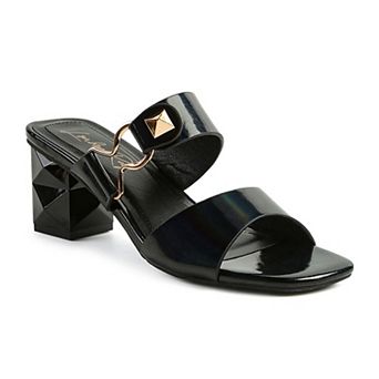 London Rag Hookup Women's Block Heel Slide Sandals