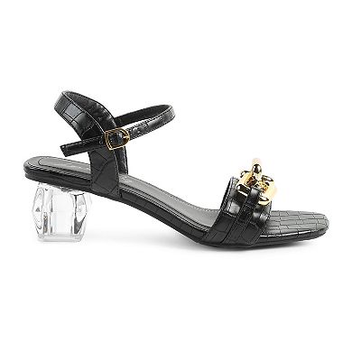 London Rag Icicle Women's Low Heel Chain Sandals