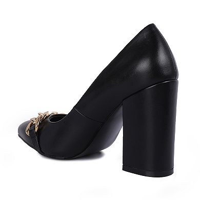London Rag Majesty Women's Chunky Chain Pumps
