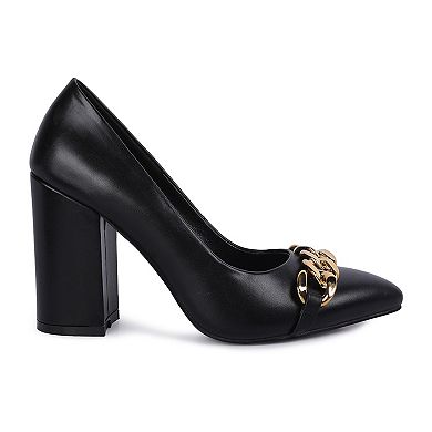 London Rag Majesty Women's Chunky Chain Pumps