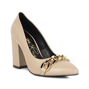 London Rag Majesty Women's Chunky Chain Pumps
