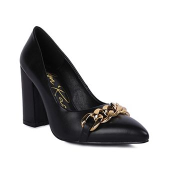 London Rag Majesty Women's Chunky Chain Pumps