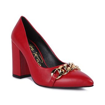 London Rag Majesty Women's Chunky Chain Pumps