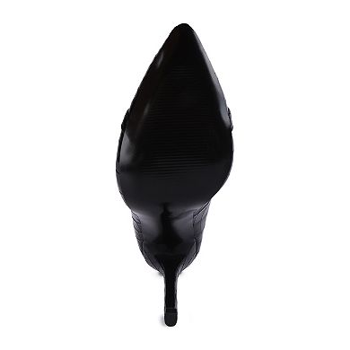 London Rag Fanfare Women's Croc Chunky Chain Pumps