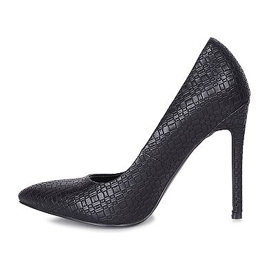 London Rag Brinkles Women's Croc Stiletto Pumps