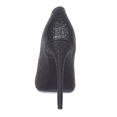 London Rag Brinkles Women's Croc Stiletto Pumps
