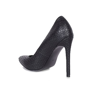 London Rag Brinkles Women's Croc Stiletto Pumps