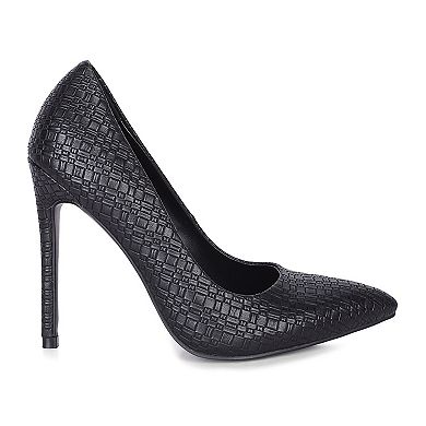 London Rag Brinkles Women's Croc Stiletto Pumps