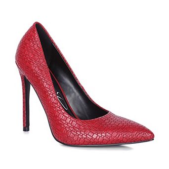 London Rag Brinkles Women's Croc Stiletto Pumps