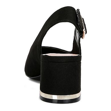 London Rag Top Job Women's Block Heel Slingback Sandals