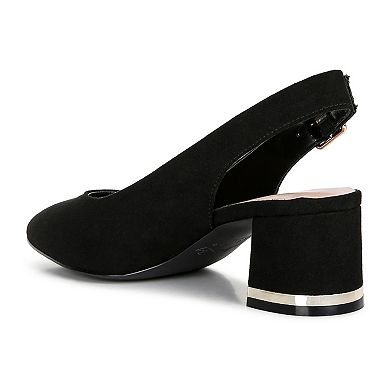 London Rag Top Job Women's Block Heel Slingback Sandals