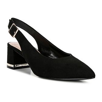 London Rag Top Job Women's Block Heel Slingback Sandals
