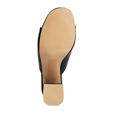 London Rag Block Heel Women's Slip On Sandals