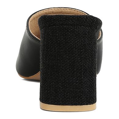 London Rag Block Heel Women's Slip On Sandals