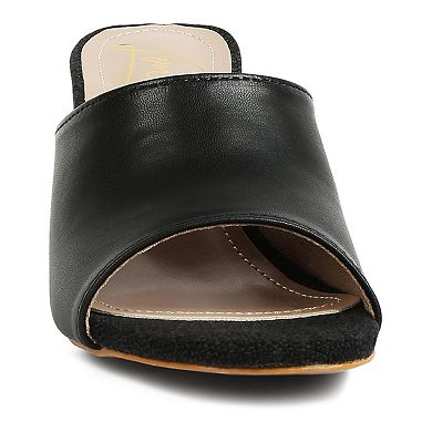 London Rag Block Heel Women's Slip On Sandals