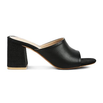 London Rag Block Heel Women's Slip On Sandals