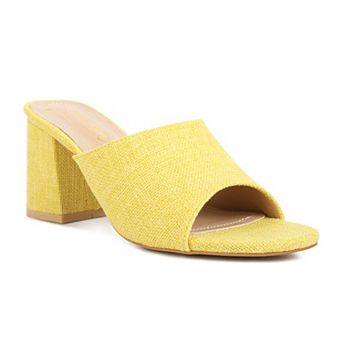 London Rag Block Heel Women's Slip On Sandals