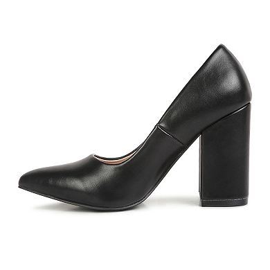 Women's London Rag Smooth Finish Women's Block Heel Pumps