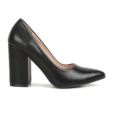 Women's London Rag Smooth Finish Women's Block Heel Pumps