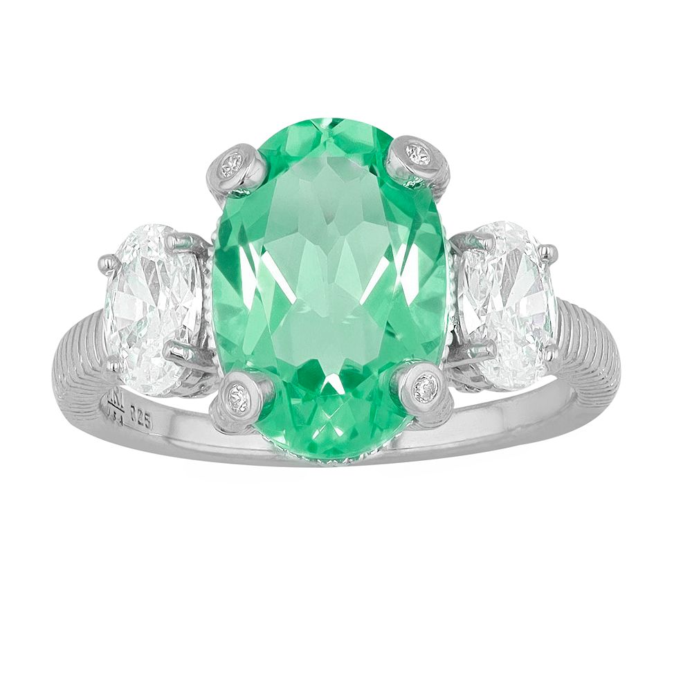 SIRI USA by TJM Sterling Silver Cubic Zirconia & Lab-Grown Green ...