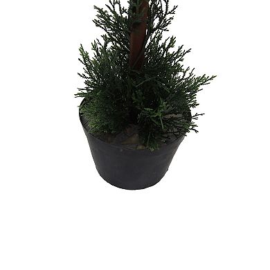 Vickerman 3' Artificial Double Ball Green Cedar Topiary Plant