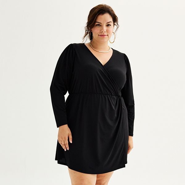 Evening Dress Kohls Long Sleeve Dresses Womens Long Sleeve T-Shirt Dress  Elegant V Neck Bodycon